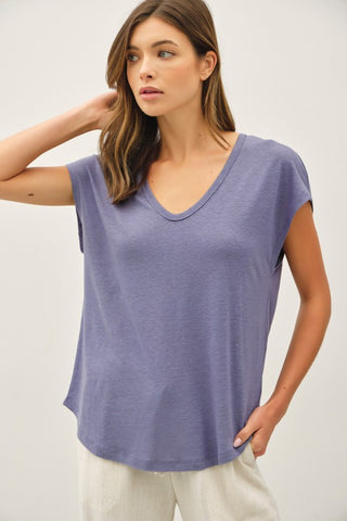 Back Raw Detailed  Linen Tee