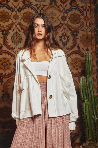 Collared Buttoned Cropped Top