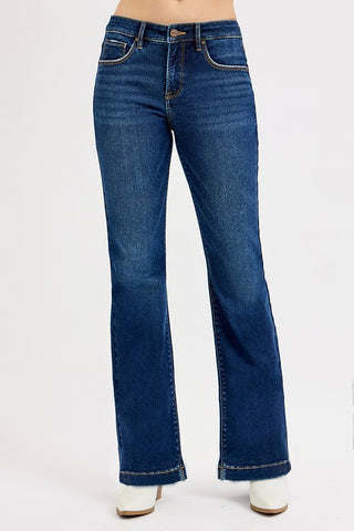 Tummy Control Mid Rise Flare Basic Jeans