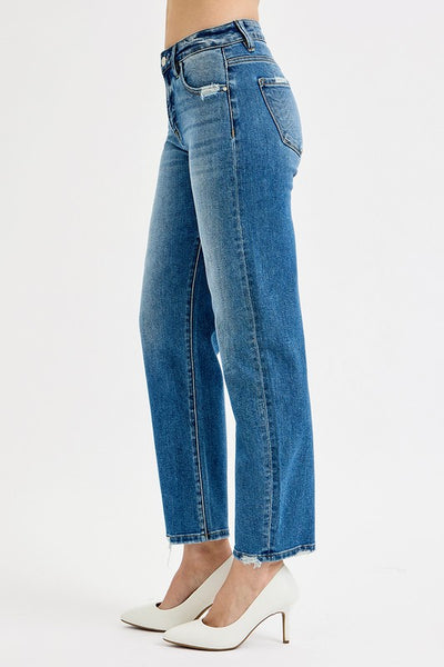 Tummy Control Ankle Slim Barrel Jeans