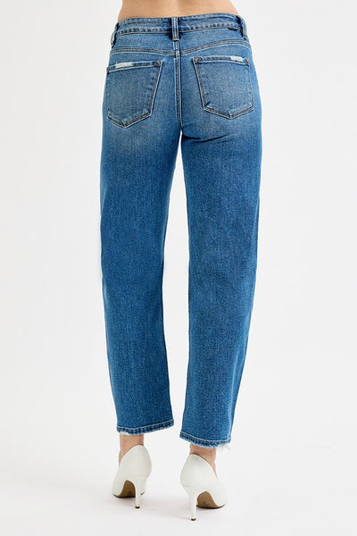 Tummy Control Ankle Slim Barrel Jeans