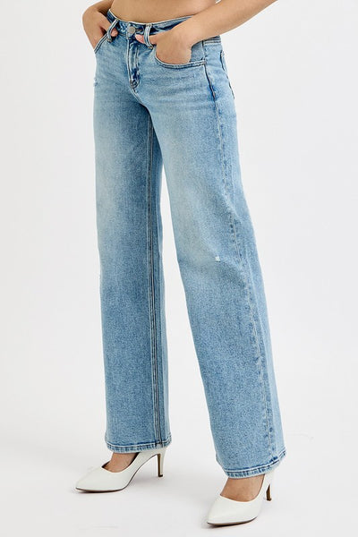 Low Rise Wide Leg Jeans