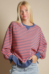Stripe Comfy Casual Pullover