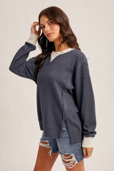 Navy Thermal Pullover