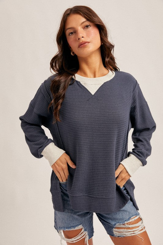 Navy Thermal Pullover
