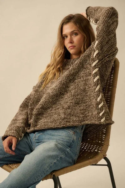 Marled Knit Stitch Sweater