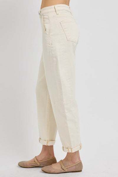 High Rise Relaxed Barrel Cuffed Pants