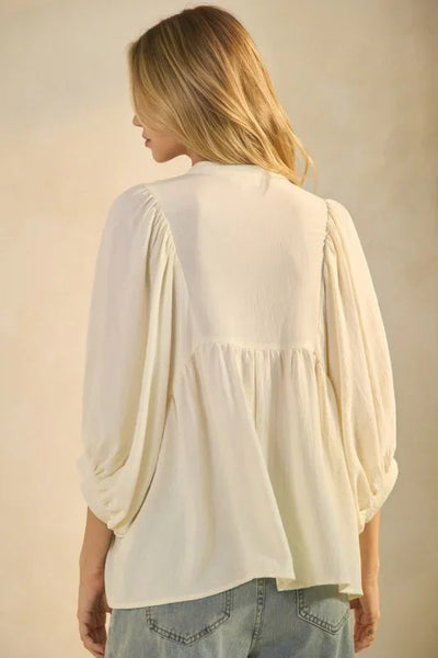 Ivory Flowy Blouse