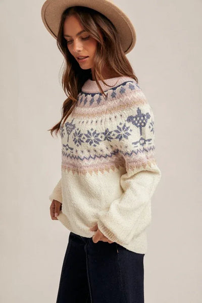 Raglan Sleeve Fairisle Sweater