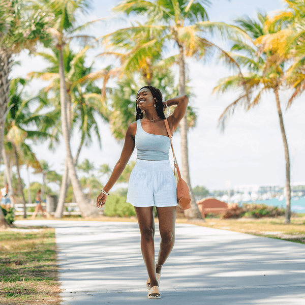Smocked Flowy Cotton Shorts