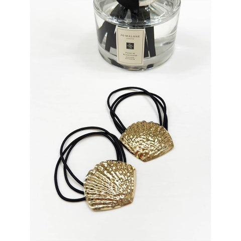 Duo Gold Metal Shell Ponytail Holder
