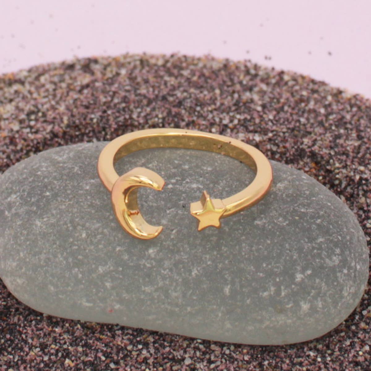 Gold Star Moon Toe Rings