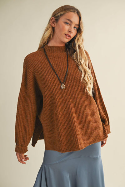 Gingerbread Mock Neck Sweater