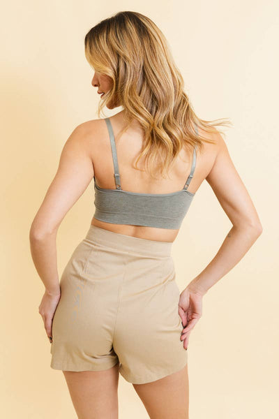 Ultra Soft Lace Trim Bralette-Olive