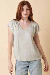 V Neck Stripe Knit Top