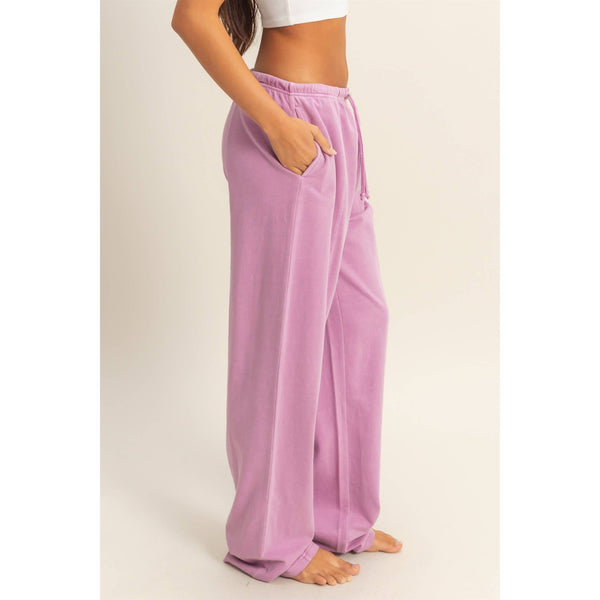 High Waisted Straight Pants-V. Plum