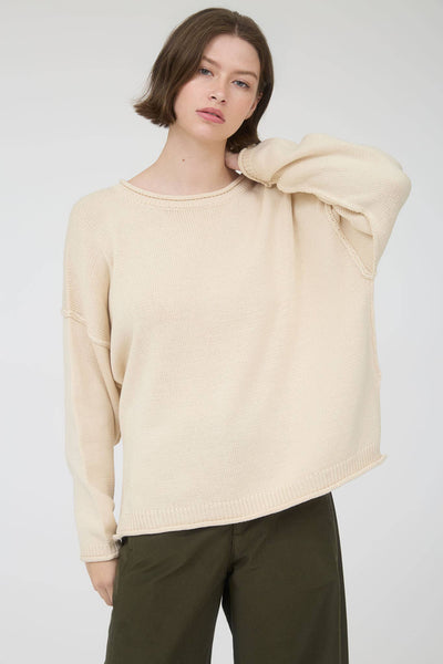 Raw Edge Oatmeal Sweater
