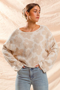 Light Knit Flower Print Top
