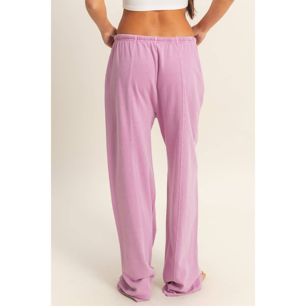 High Waisted Straight Pants-V. Plum
