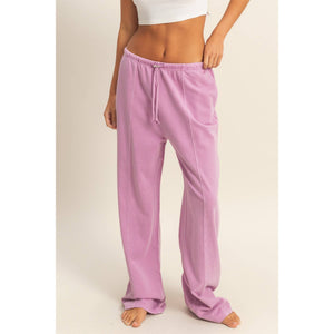 High Waisted Straight Pants-V. Plum