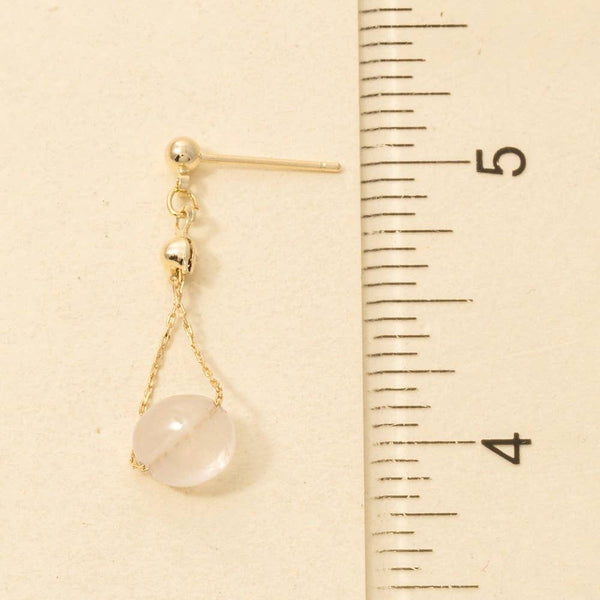 Pink Bead Dangle Earrings