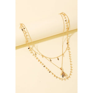 Disc + Oval Charm Layered Chain Necklace
