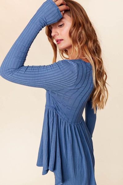 Blue Baby Doll Top