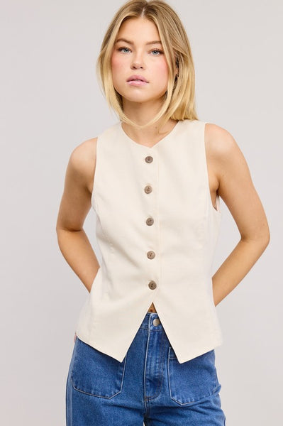 Sleeveless Round Neck Vest