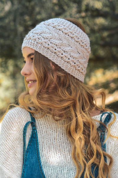 Extra-wide Cable Knit Headband