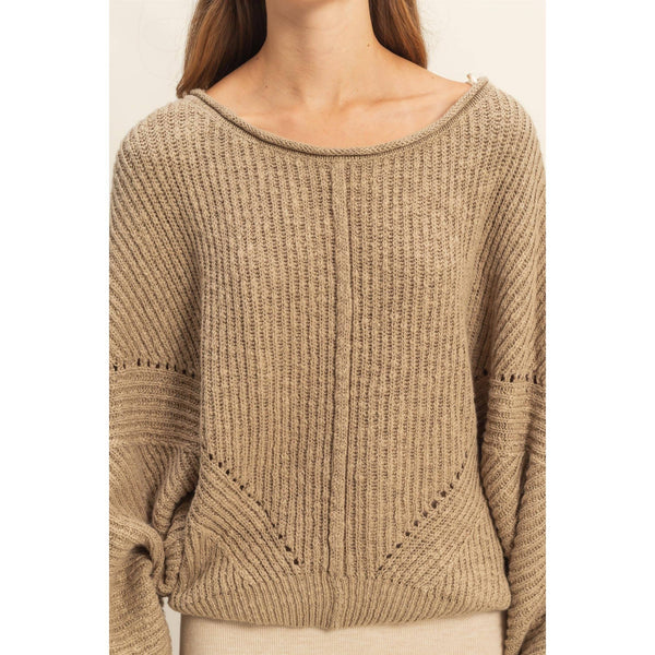 Ribbed Drop Sleeve Sweater