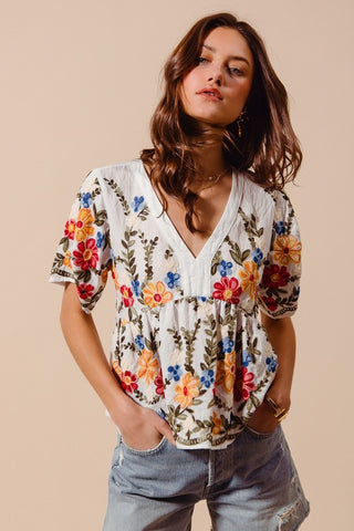 Floral Embroidered Top