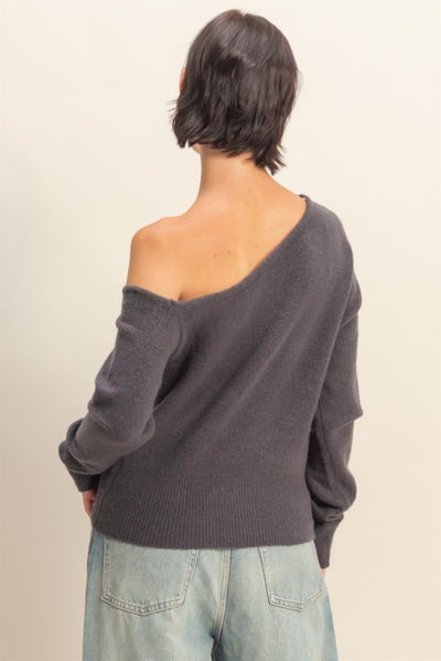 Asymmetric Off-shoulder Sweater