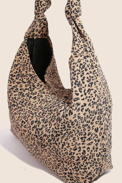 Knotted Strap Leopard Hobo Bag