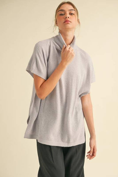 Iced Lavender Soft Poncho Top