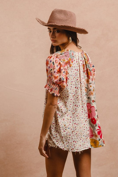 Rose Mix Pattern Top