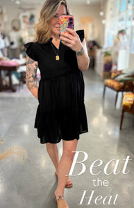 Linen Ruffled Dress