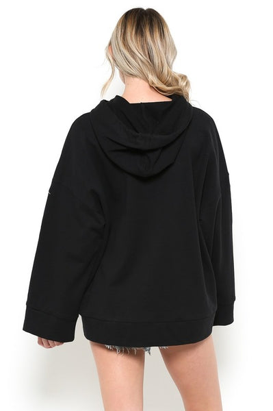 Floral Embroidered Hoodie