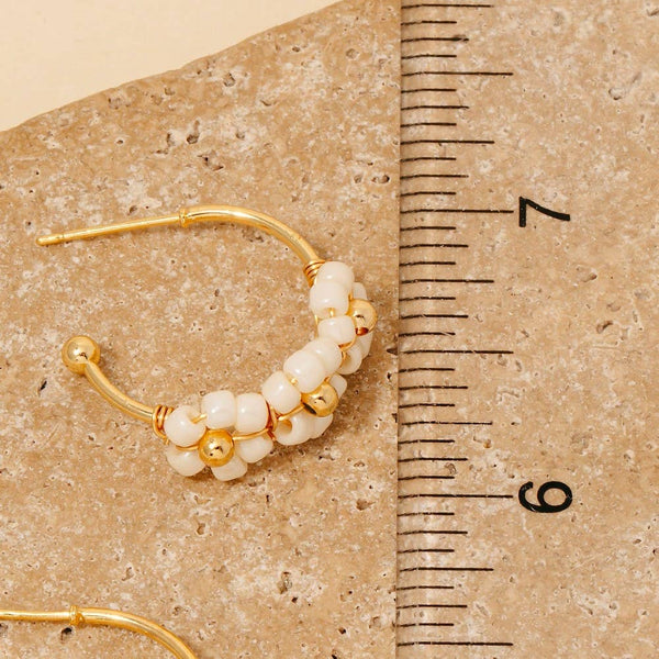 Seed Beaded Hoop Earrings
