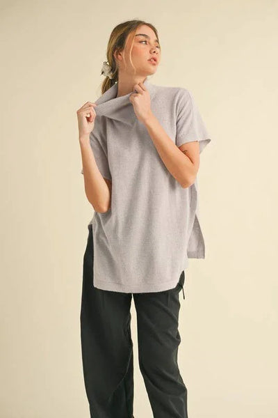 Iced Lavender Soft Poncho Top