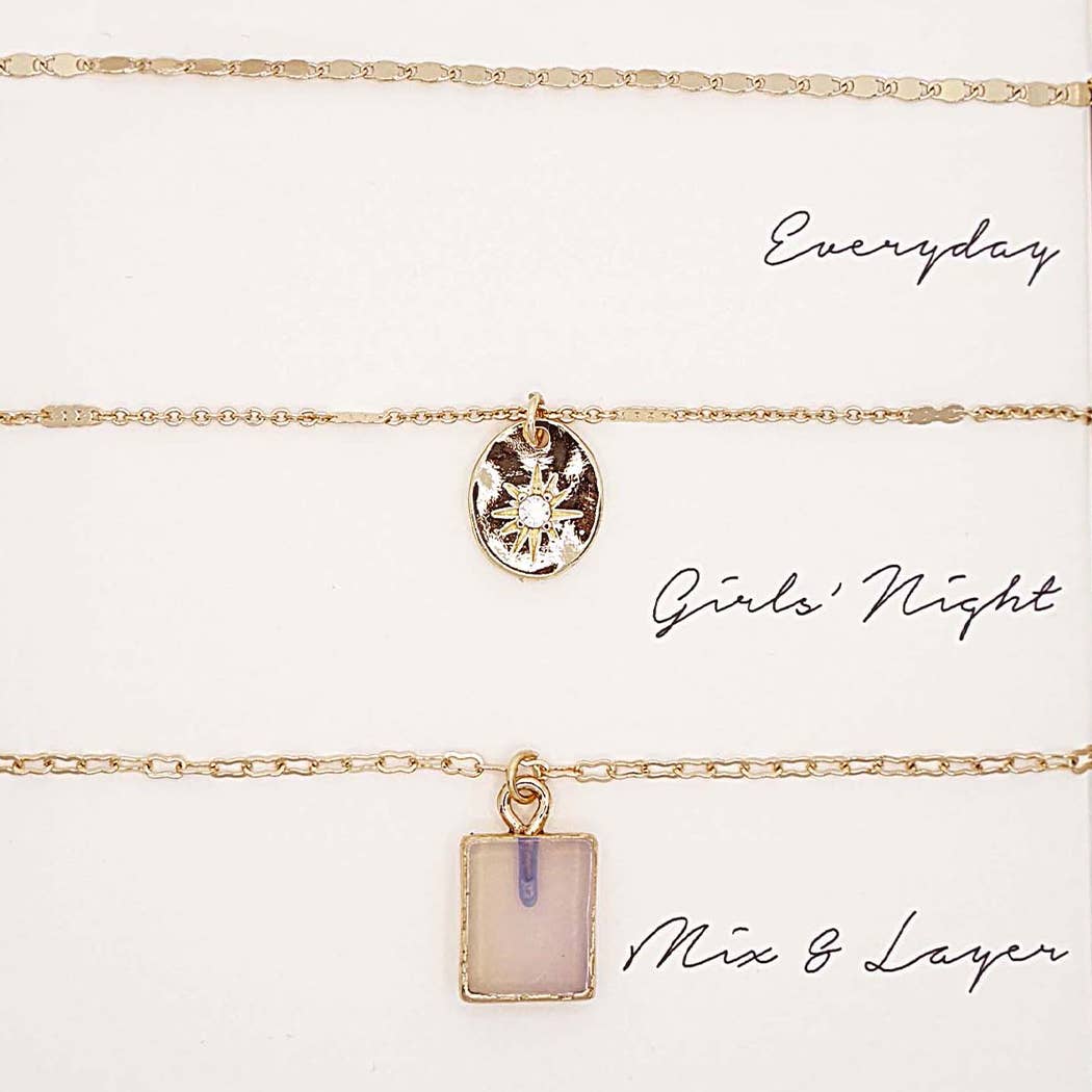 Layering Pendant Natural Necklace Set