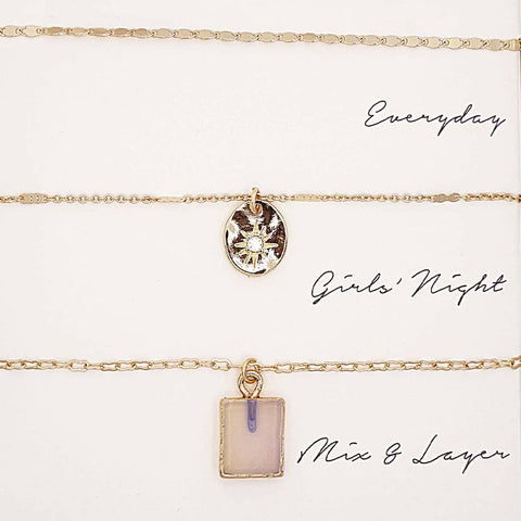 Layering Pendant Natural Necklace Set