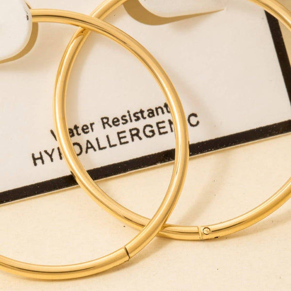 Stainless Steel Thin Hoop Earrings