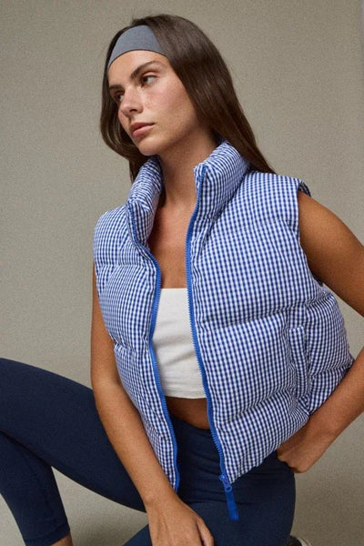 Gingham Puffer Jacket