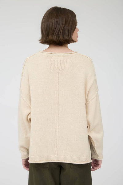 Raw Edge Oatmeal Sweater