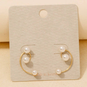 Mini Pearl Beads Wire Drop Earrings