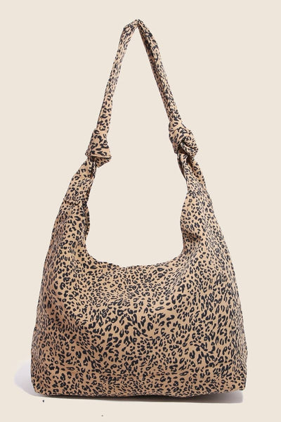 Knotted Strap Leopard Hobo Bag