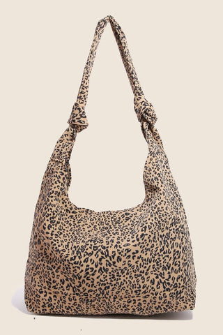 Knotted Strap Leopard Hobo Bag