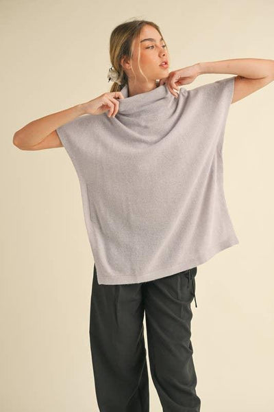 Iced Lavender Soft Poncho Top