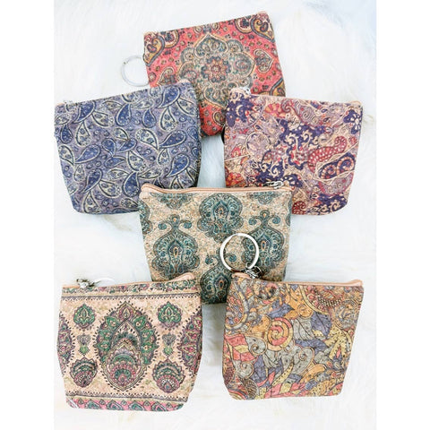 Mix Printed Coin Wallet w/ Key Ring