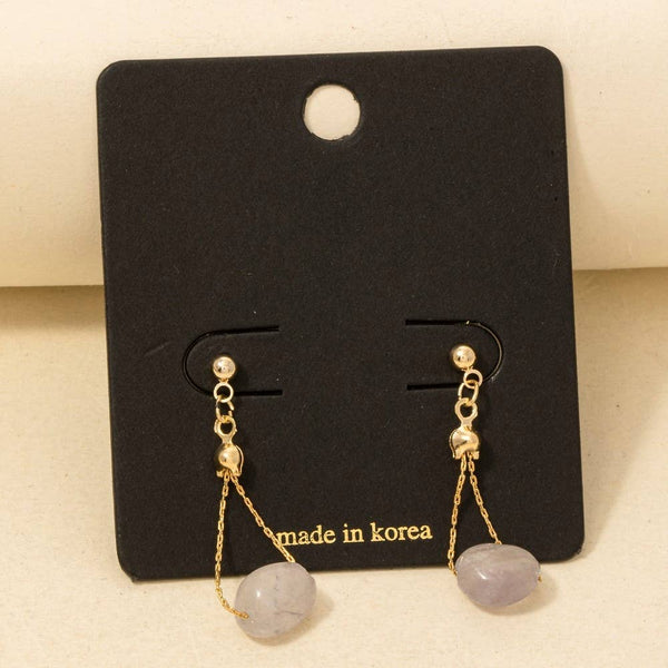 Pink Bead Dangle Earrings